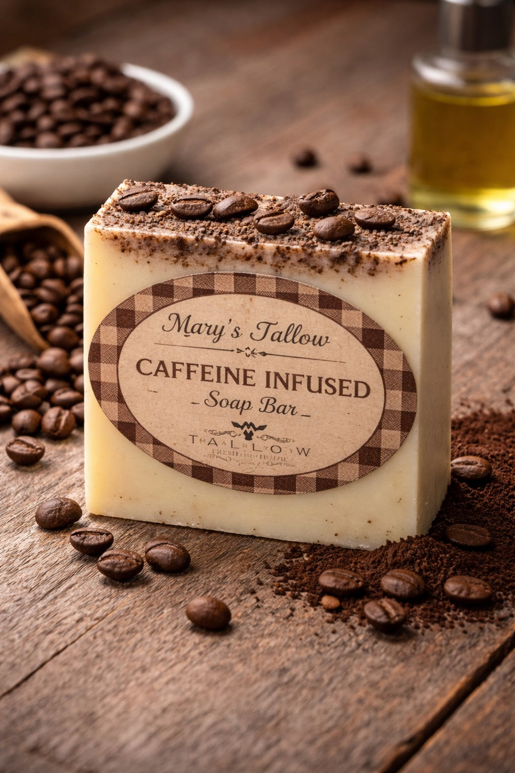 Tallow Coffee infused soap bar