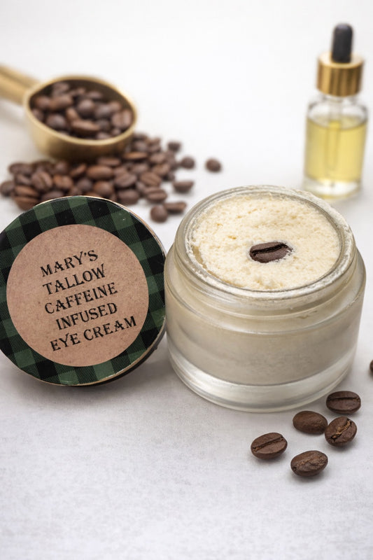 Tallow caffeine infused eye cream