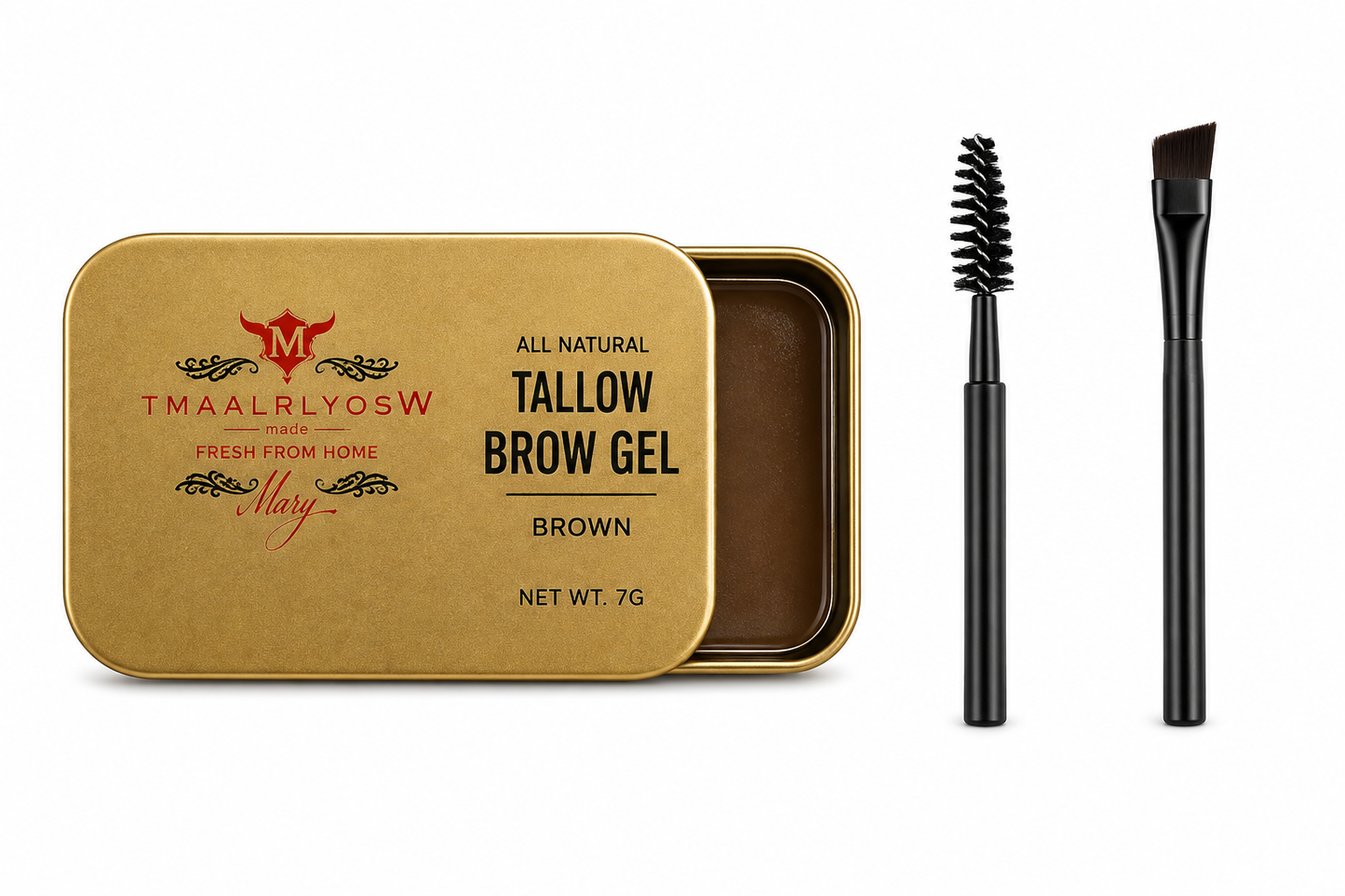 Tallow all natural Brow gel. Med. brown