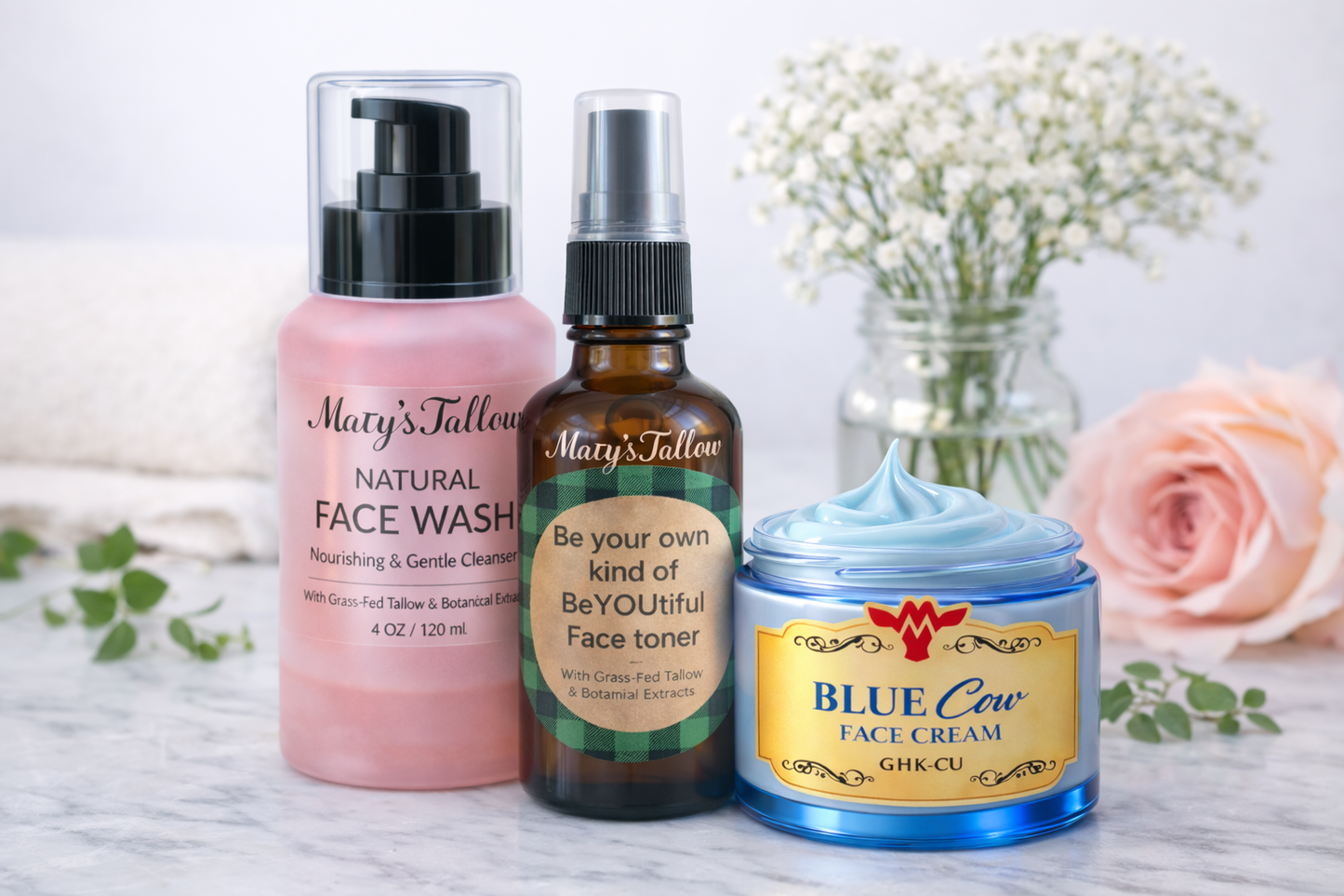 Ultimate skincare package: GHKCU face cream, face toner, face wash