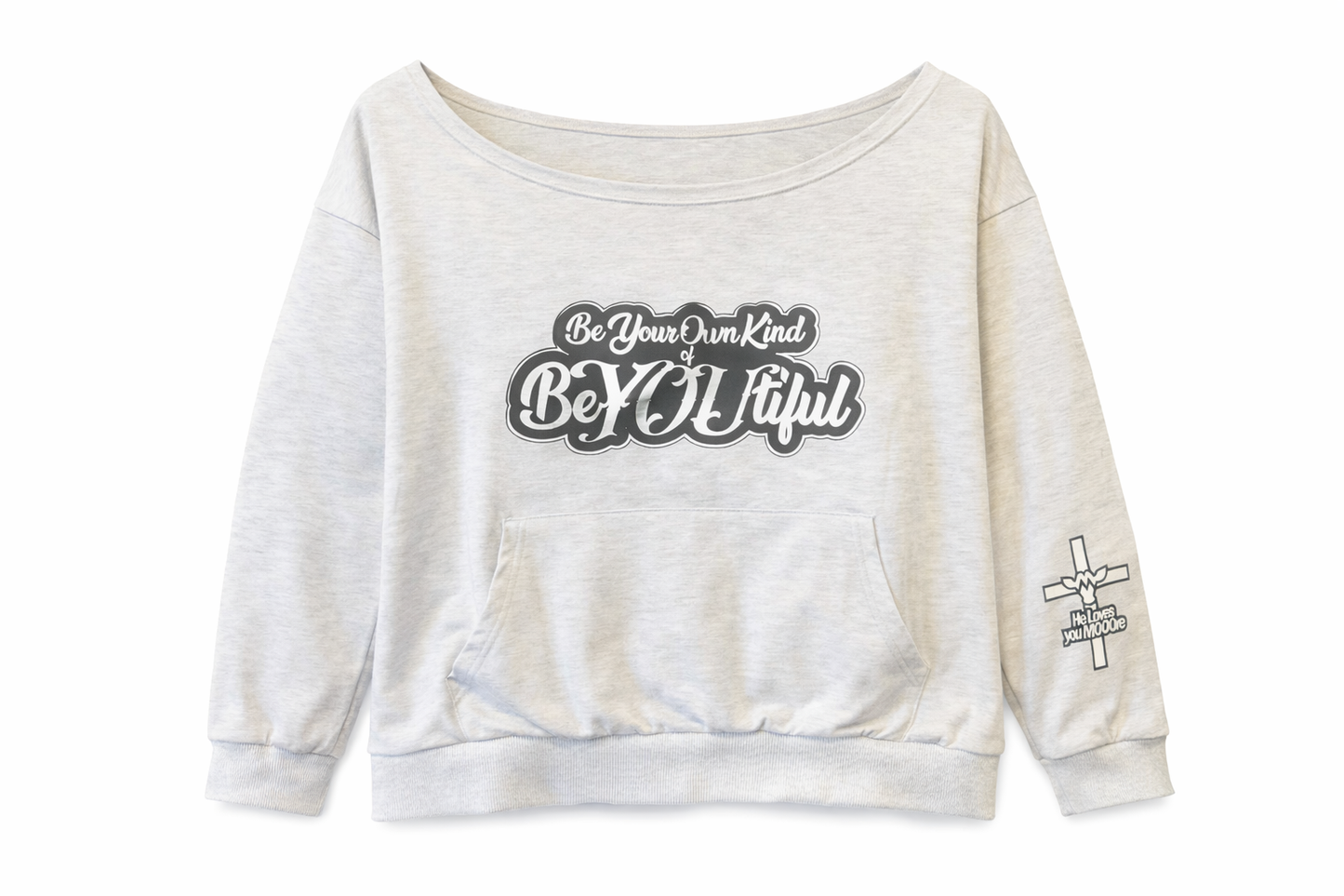 Off the shoulder “BeYOUtiful” thin sweatshirt