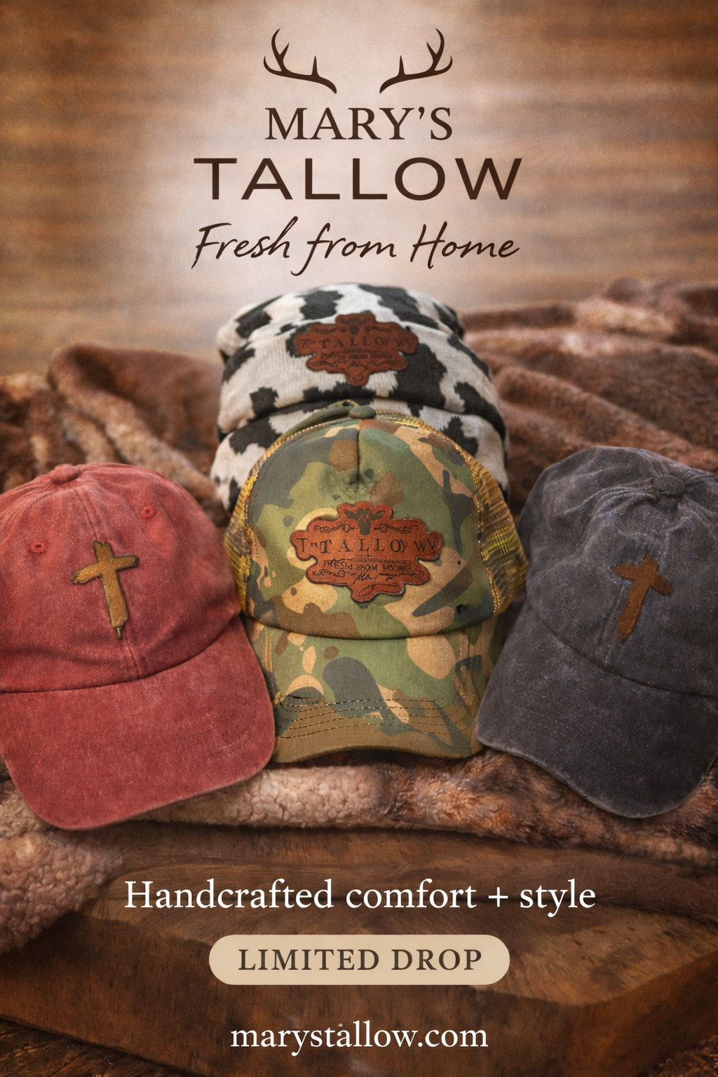 Trucker camo hat/ponytail baseball cap